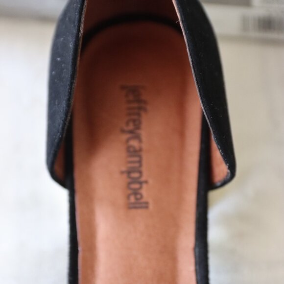 Jeffery Campbell Civil MP Black Suede Gold Pearl Size 9.5 - Picture 4 of 13